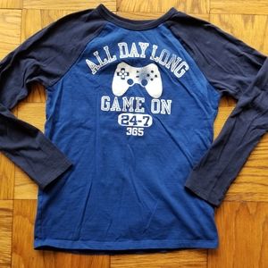 🍁Boy's Gap Blue Gaming Long Sleeve Tee, XXL 13/14
